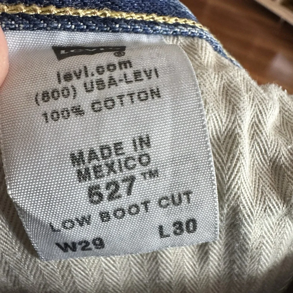 Vintage Y2K Levis 527 Jeans Mens 29x30* Low Rise Bootcut Cowboy Denim Wash Faded